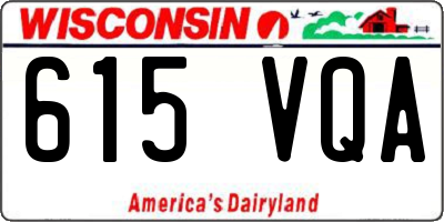WI license plate 615VQA