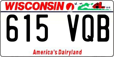 WI license plate 615VQB