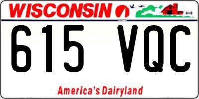 WI license plate 615VQC