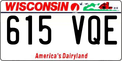 WI license plate 615VQE