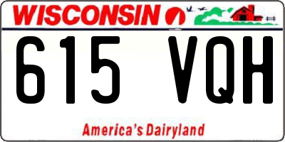 WI license plate 615VQH