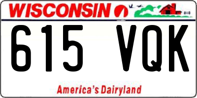 WI license plate 615VQK