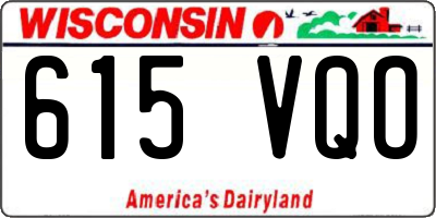 WI license plate 615VQO