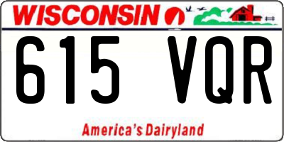 WI license plate 615VQR
