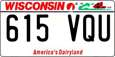 WI license plate 615VQU