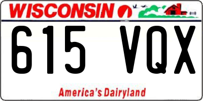 WI license plate 615VQX