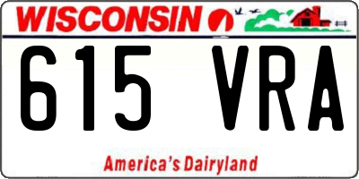 WI license plate 615VRA