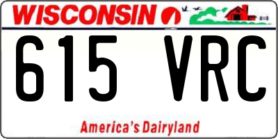 WI license plate 615VRC