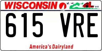 WI license plate 615VRE
