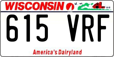WI license plate 615VRF