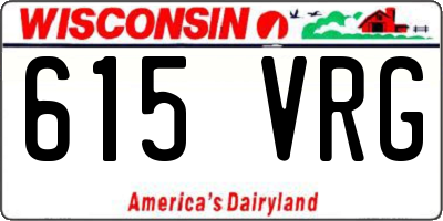 WI license plate 615VRG