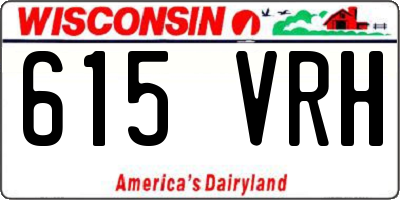WI license plate 615VRH