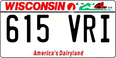 WI license plate 615VRI