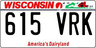 WI license plate 615VRK