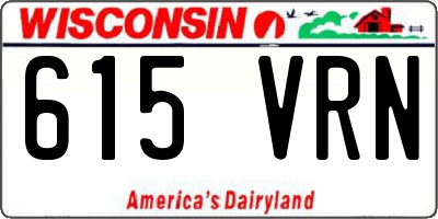 WI license plate 615VRN