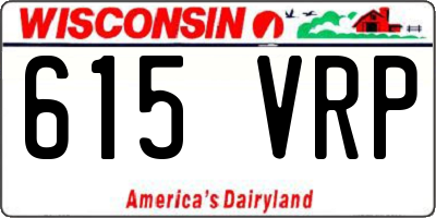 WI license plate 615VRP
