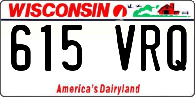 WI license plate 615VRQ