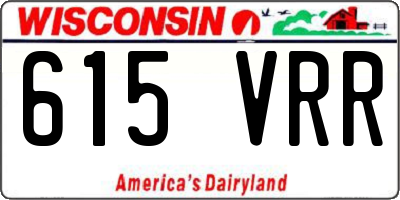 WI license plate 615VRR