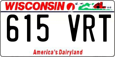 WI license plate 615VRT