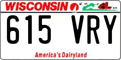 WI license plate 615VRY
