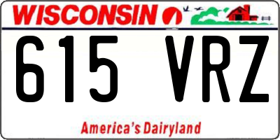 WI license plate 615VRZ