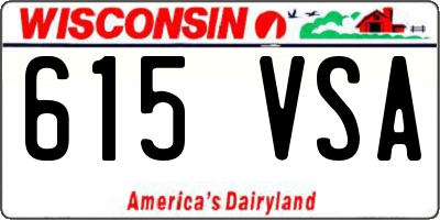 WI license plate 615VSA