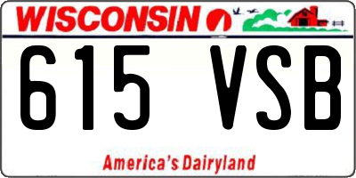 WI license plate 615VSB