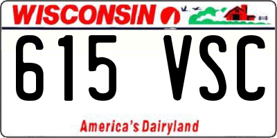 WI license plate 615VSC