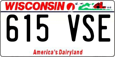 WI license plate 615VSE