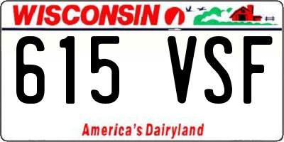 WI license plate 615VSF