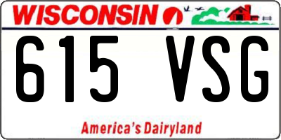 WI license plate 615VSG