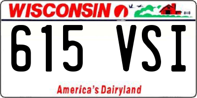 WI license plate 615VSI