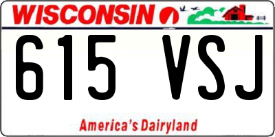 WI license plate 615VSJ
