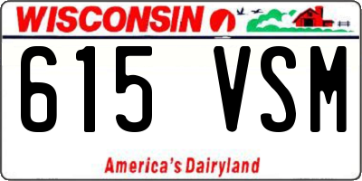 WI license plate 615VSM