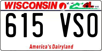 WI license plate 615VSO