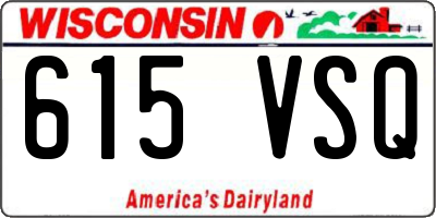 WI license plate 615VSQ