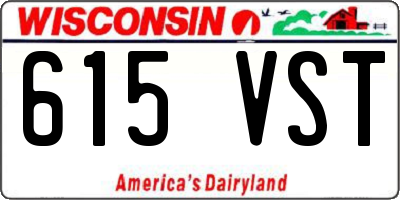 WI license plate 615VST