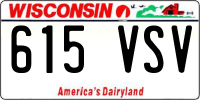 WI license plate 615VSV