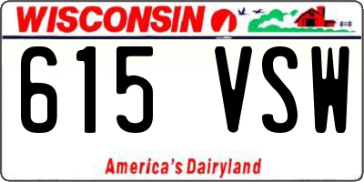 WI license plate 615VSW