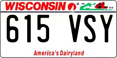 WI license plate 615VSY
