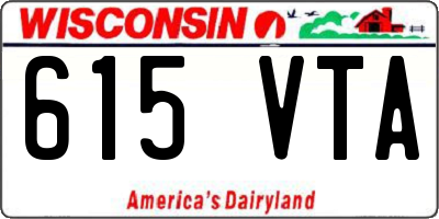 WI license plate 615VTA