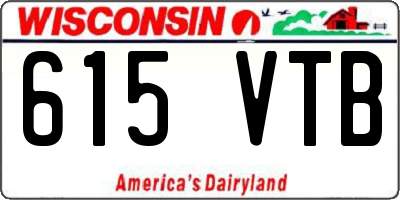 WI license plate 615VTB