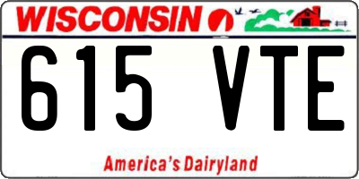WI license plate 615VTE