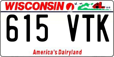 WI license plate 615VTK