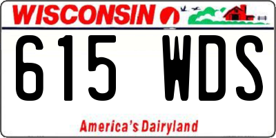 WI license plate 615WDS