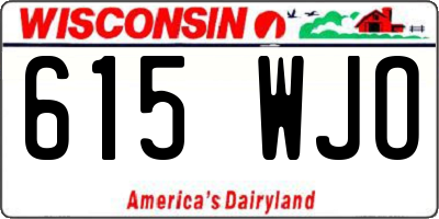 WI license plate 615WJO
