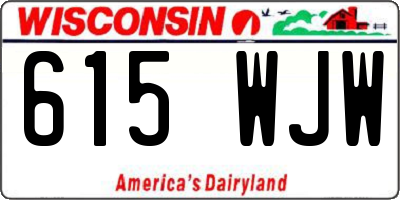 WI license plate 615WJW