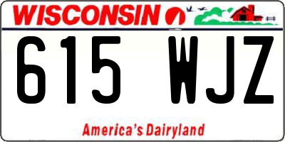 WI license plate 615WJZ
