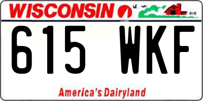 WI license plate 615WKF