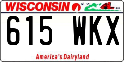 WI license plate 615WKX